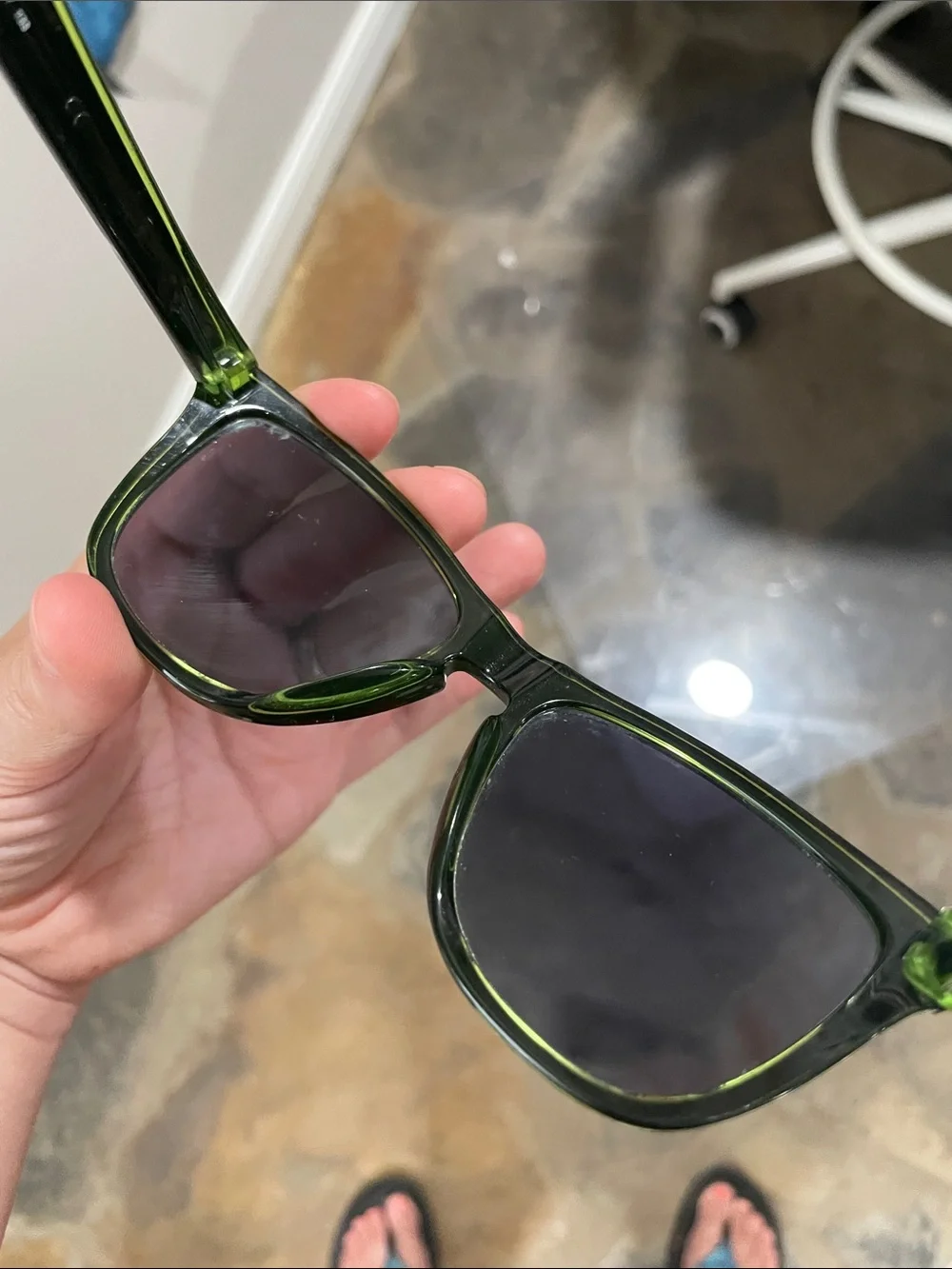 Oakley Frogskins Black Sunglasses with Neon Green Accents